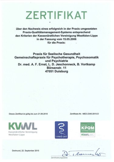 KV-Praxis Qualitätsmanagement Zertifikat